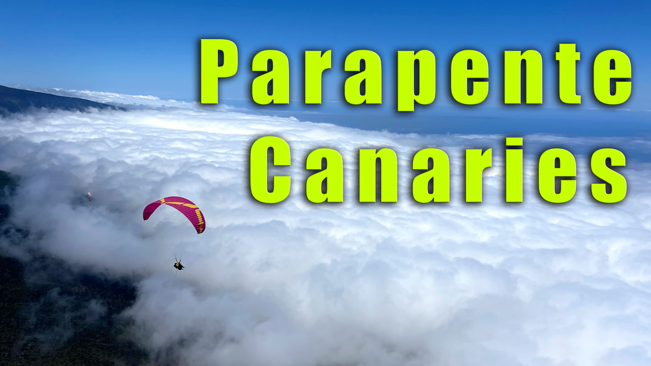 Vuela en las Islas Canarias con uno de los pilotos más activos del Mundo. Christian Fernándes del Valle volando desde Izaña sobre un mar de nubes frente al Teide