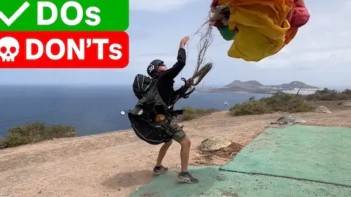 Throw and Go. Paragliding Launching Technique